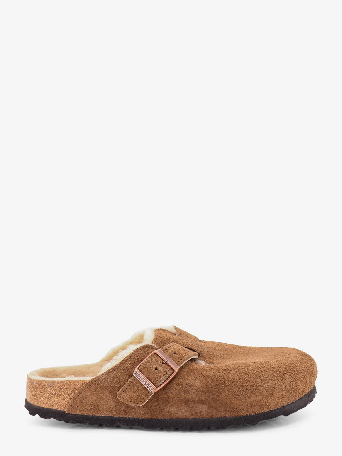 Birkenstock Boston VL/Shearling suede clog - Darktea