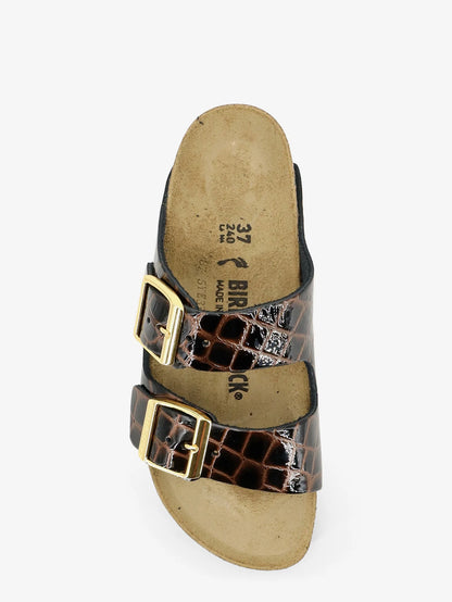 BIRKENSTOCK - Arizona leather sandals with crocodile print
