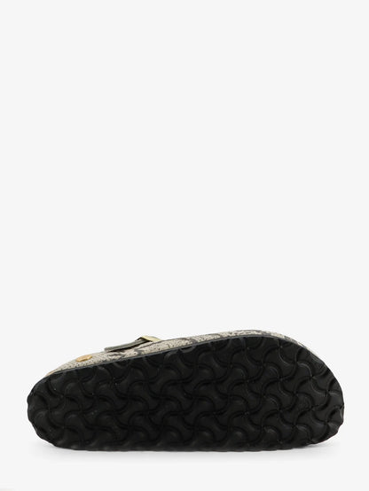 BIRKENSTOCK - Boston suede sabot with python print