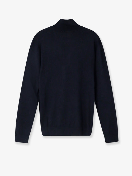 Boss Half-zip cardigan in wool, silk and cashmere - Dark Blue