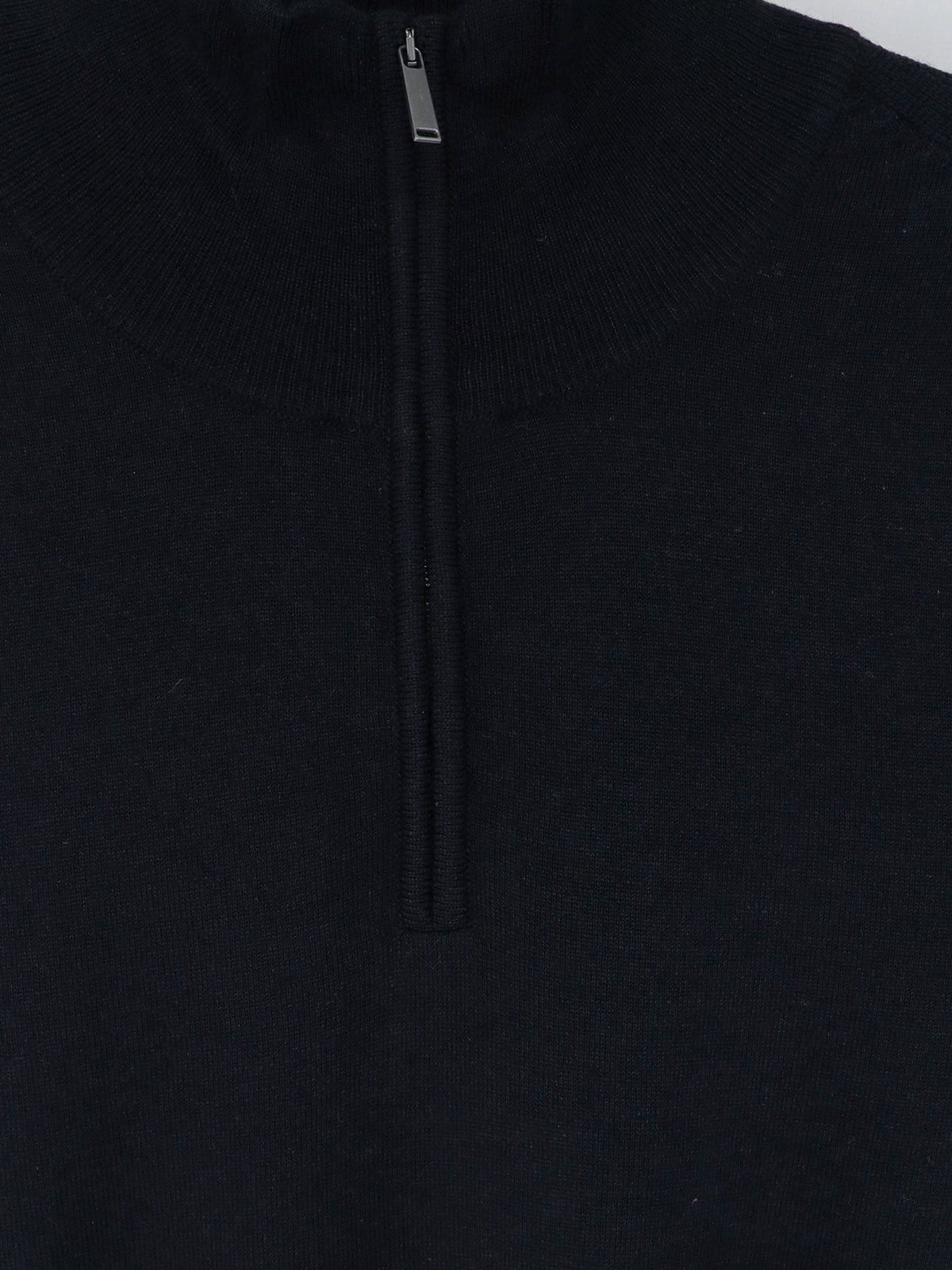 Boss Half-zip cardigan in wool, silk and cashmere - Dark Blue