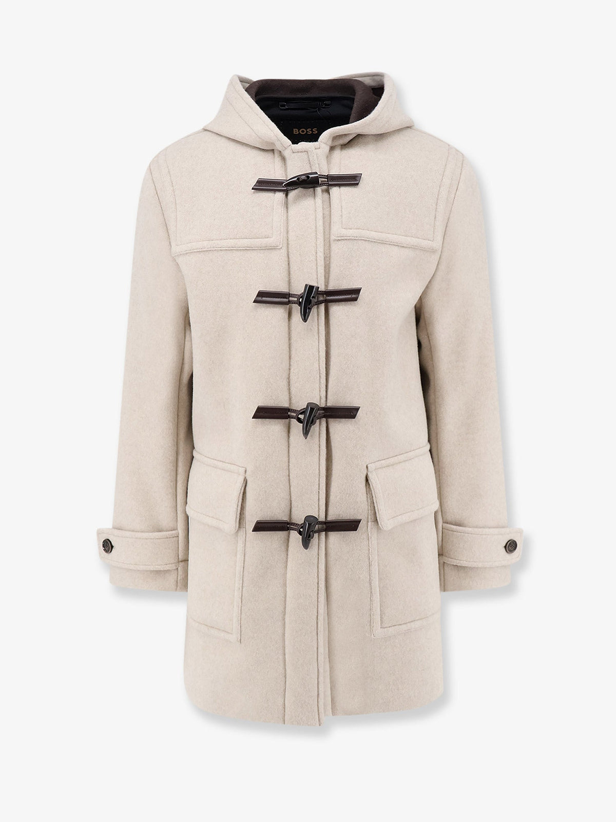 Boss Cariso virgin wool and cashmere montgomery - Lightbeige