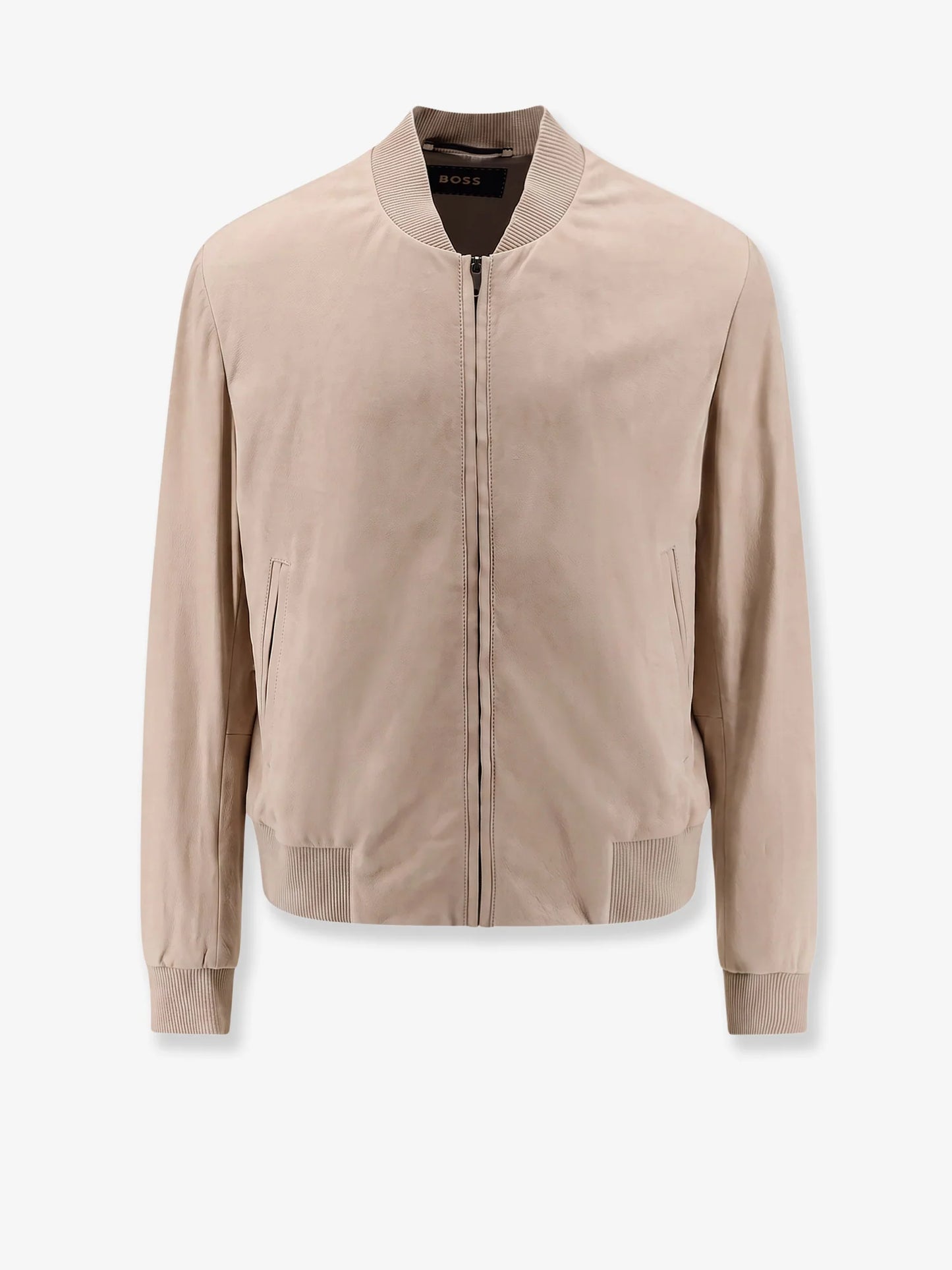 BOSS - Masic leather jacket with stitching