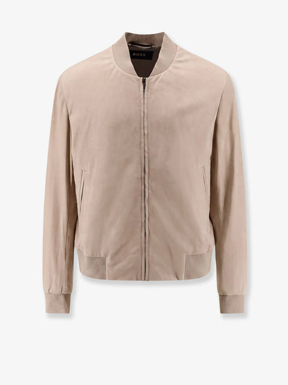 BOSS - Masic leather jacket with stitching