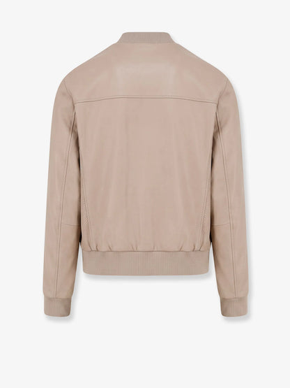 BOSS - Masic leather jacket with stitching