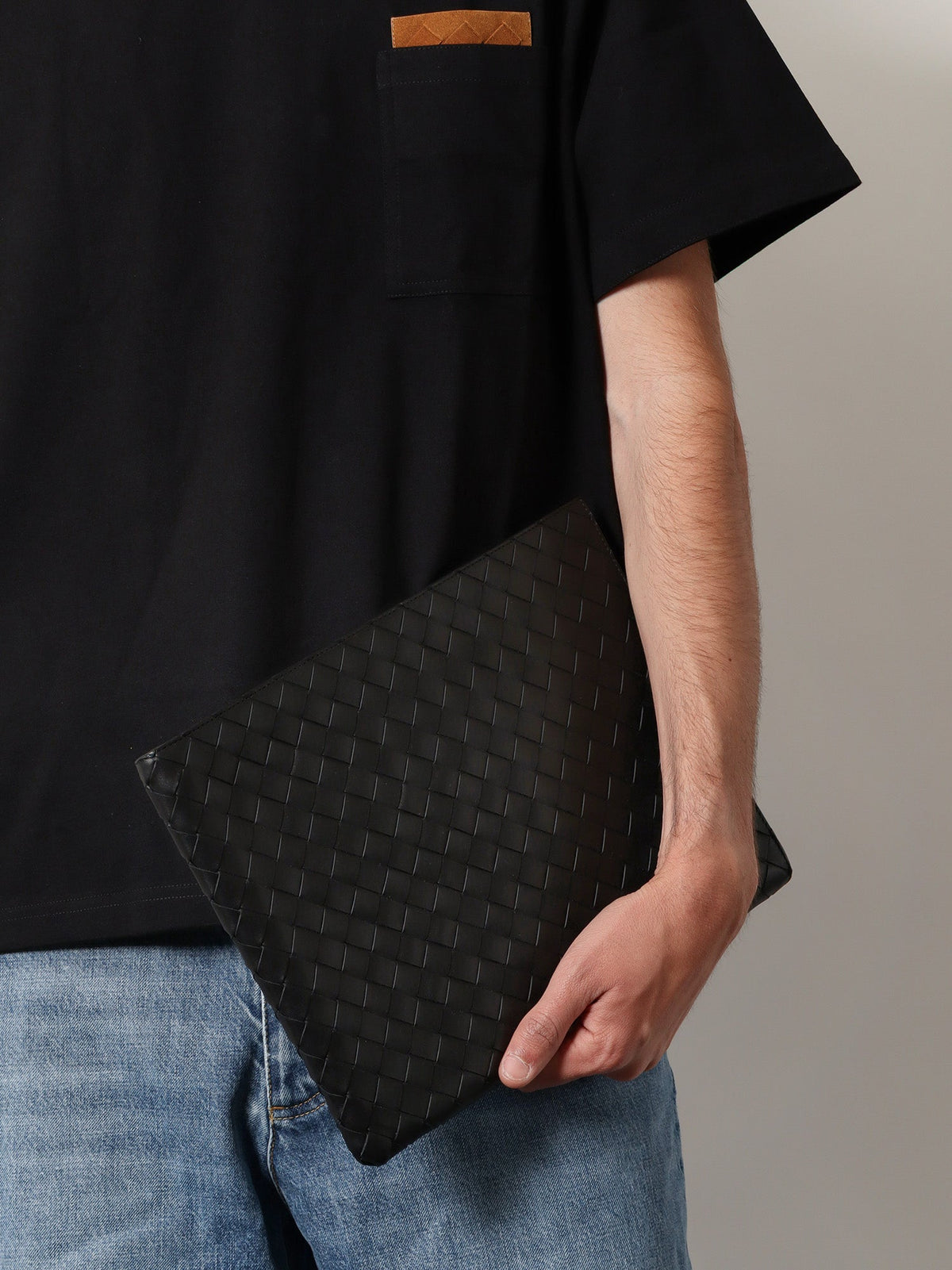 Bottega Veneta Woven leather pochette - Nero
