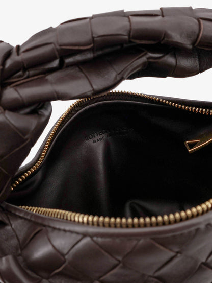 Bottega Veneta Mini Jodie leather handbag with Intrecciato motif - Fondant-Gold