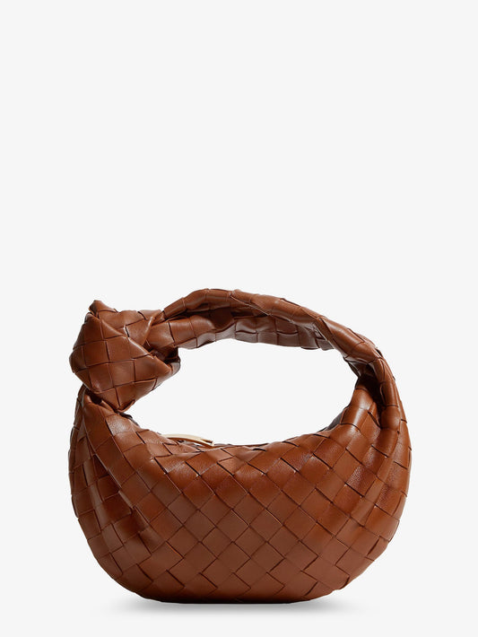 Bottega Veneta Mini Jodie leather handbag with Intrecciato motif - Tannin-Gold