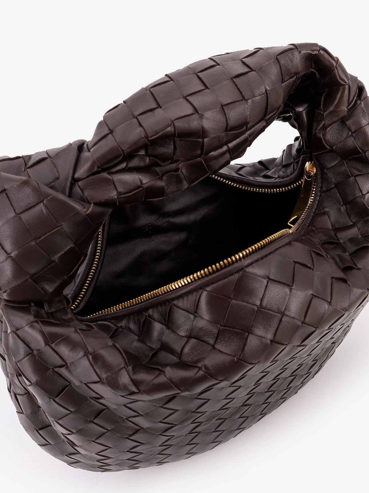 Bottega Veneta Jodie Small leather handbag with Intrecciato motif - Fondant-Gold