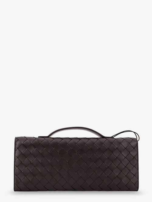 Bottega Veneta Andiamo Leather Clutch with Intrecciato motif - Fondant-M Brass