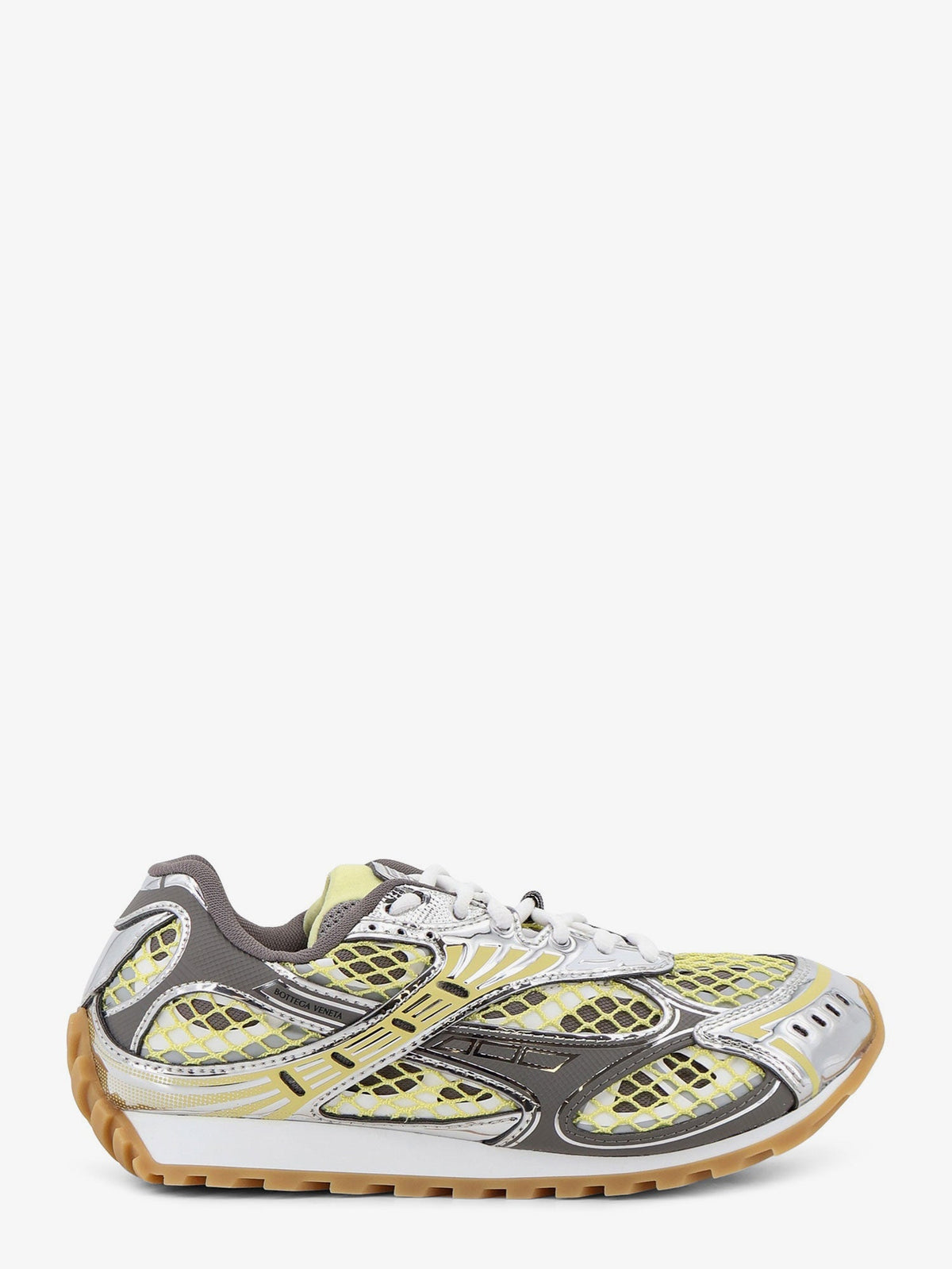 Bottega Veneta Orbit Mesh and Leather Sneakers - Zesty/Basalt
