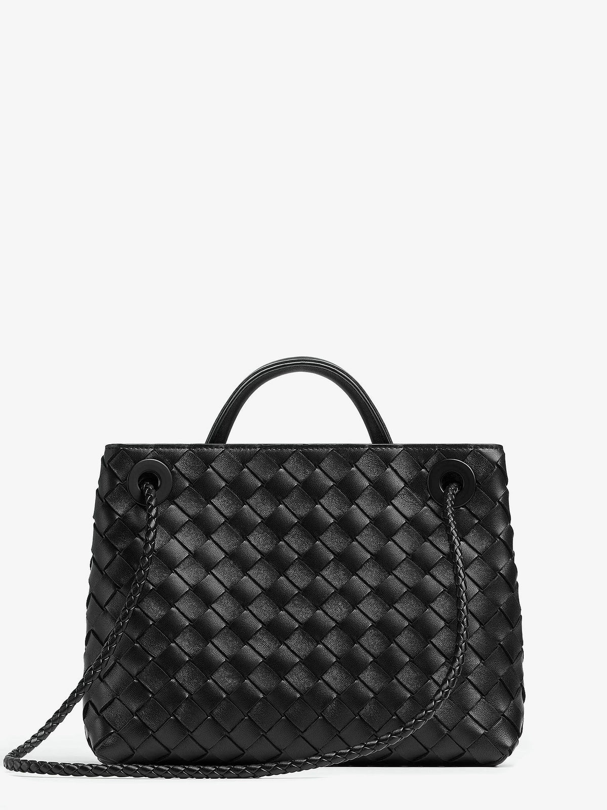 Bottega Veneta Andiamo Small leather crossbody bag with Intrecciato motif - Black