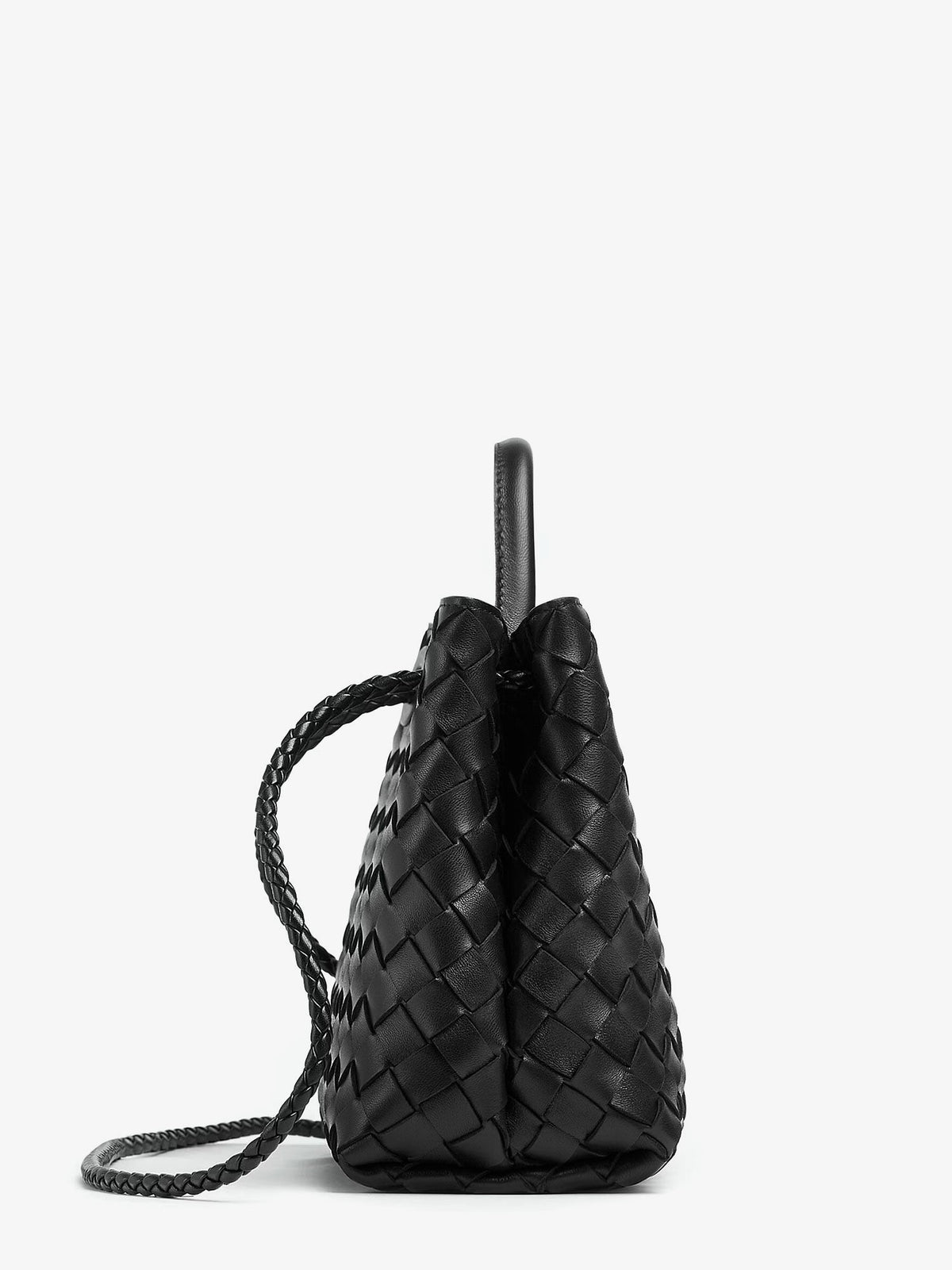 Bottega Veneta Andiamo Small leather crossbody bag with Intrecciato motif - Black