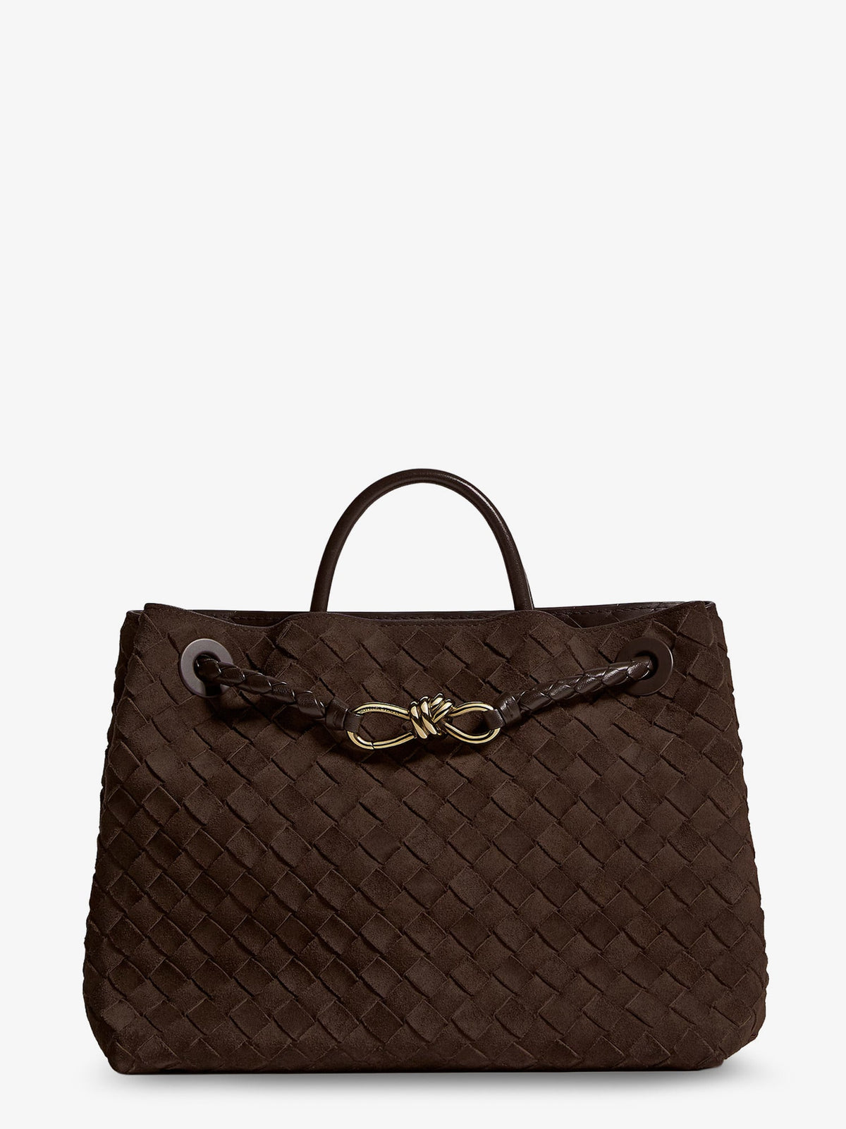Bottega Veneta Andiamo Medium Suede Handbag - Fondant