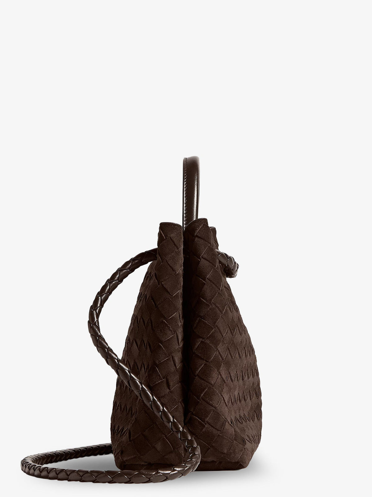Bottega Veneta Andiamo Medium Suede Handbag - Fondant