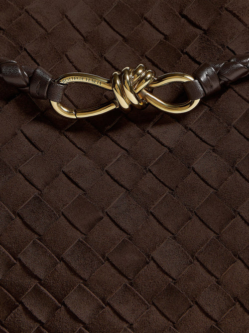 Bottega Veneta Andiamo Medium Suede Handbag - Fondant