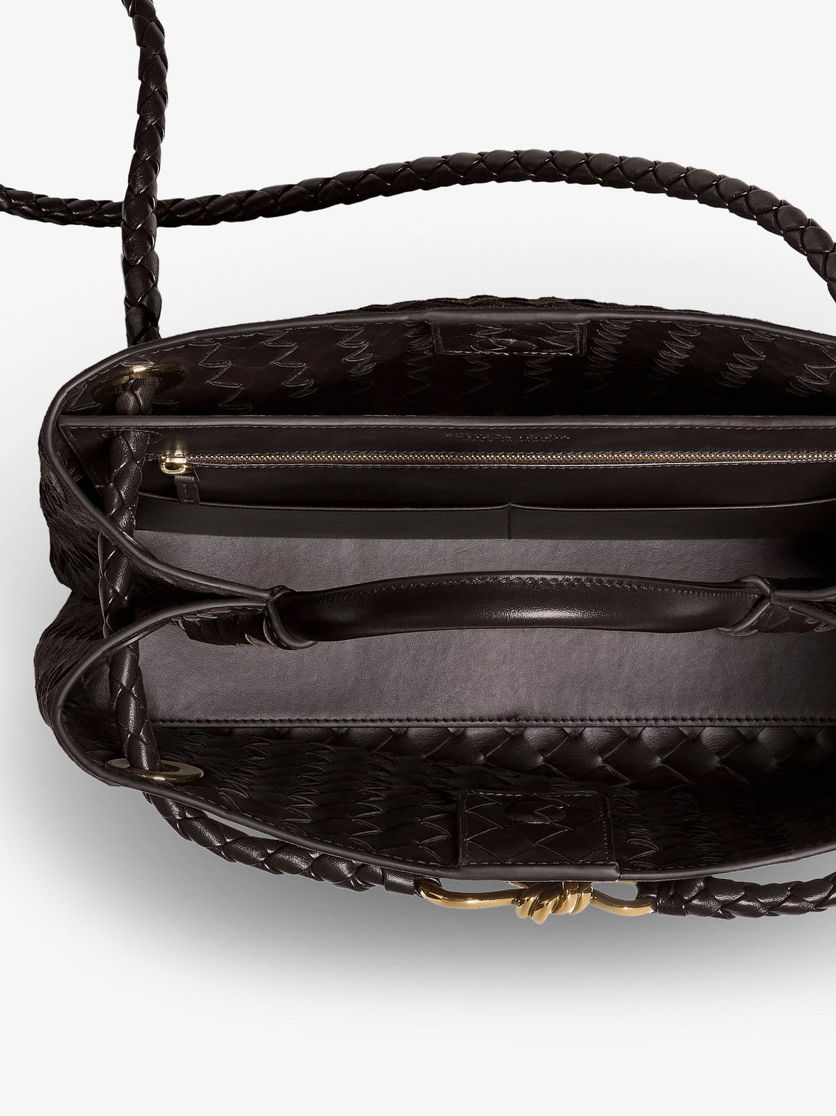 Bottega Veneta Andiamo Medium Suede Handbag - Fondant
