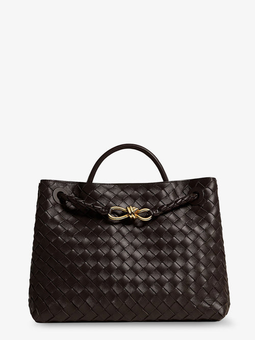 Bottega Veneta Andiamo leather handbag with Intrecciato pattern - Fondant-M Brass-Fond