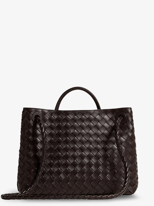 Bottega Veneta Andiamo leather handbag with Intrecciato pattern - Fondant-M Brass-Fond