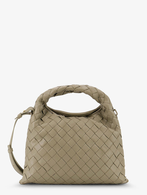 Bottega Veneta Mini Hop leather crossbody bag with Intrecciato pattern - Travertine