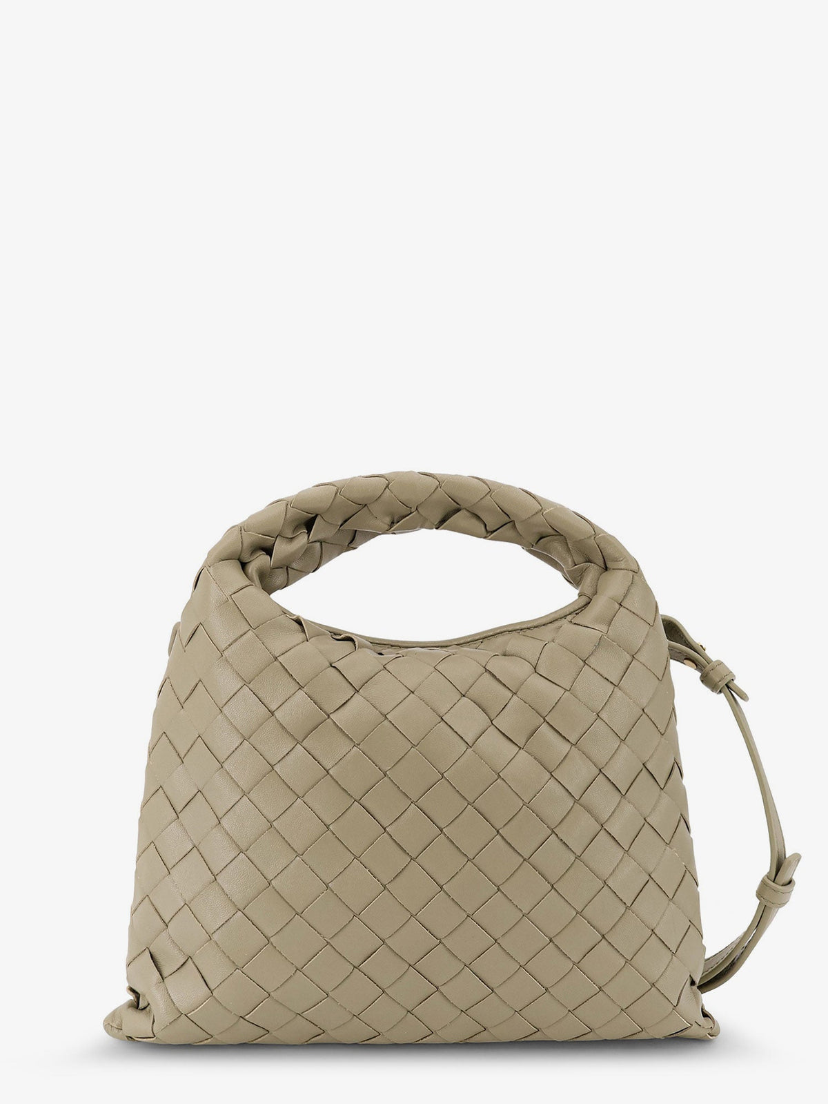 Bottega Veneta Mini Hop leather crossbody bag with Intrecciato pattern - Travertine