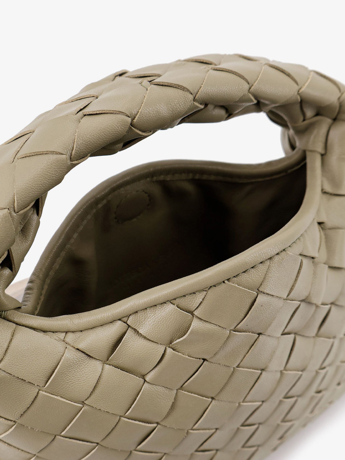 Bottega Veneta Mini Hop leather crossbody bag with Intrecciato pattern - Travertine