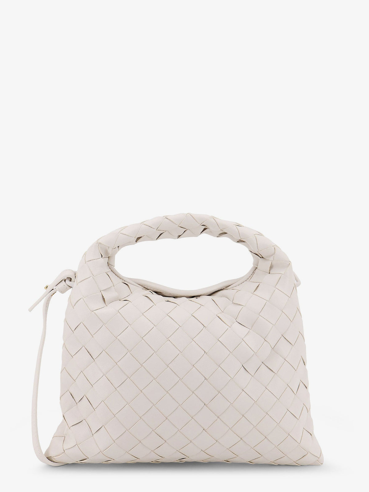 Bottega Veneta Mini Hop leather crossbody bag with Intrecciato pattern - White