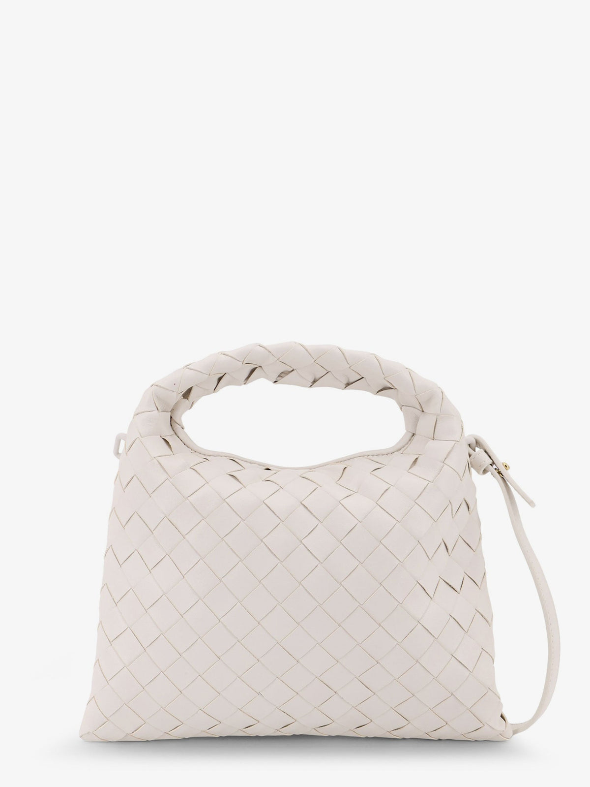 Bottega Veneta Mini Hop leather crossbody bag with Intrecciato pattern - White