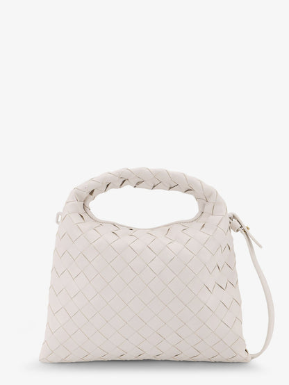 Bottega Veneta Mini Hop leather crossbody bag with Intrecciato pattern - White
