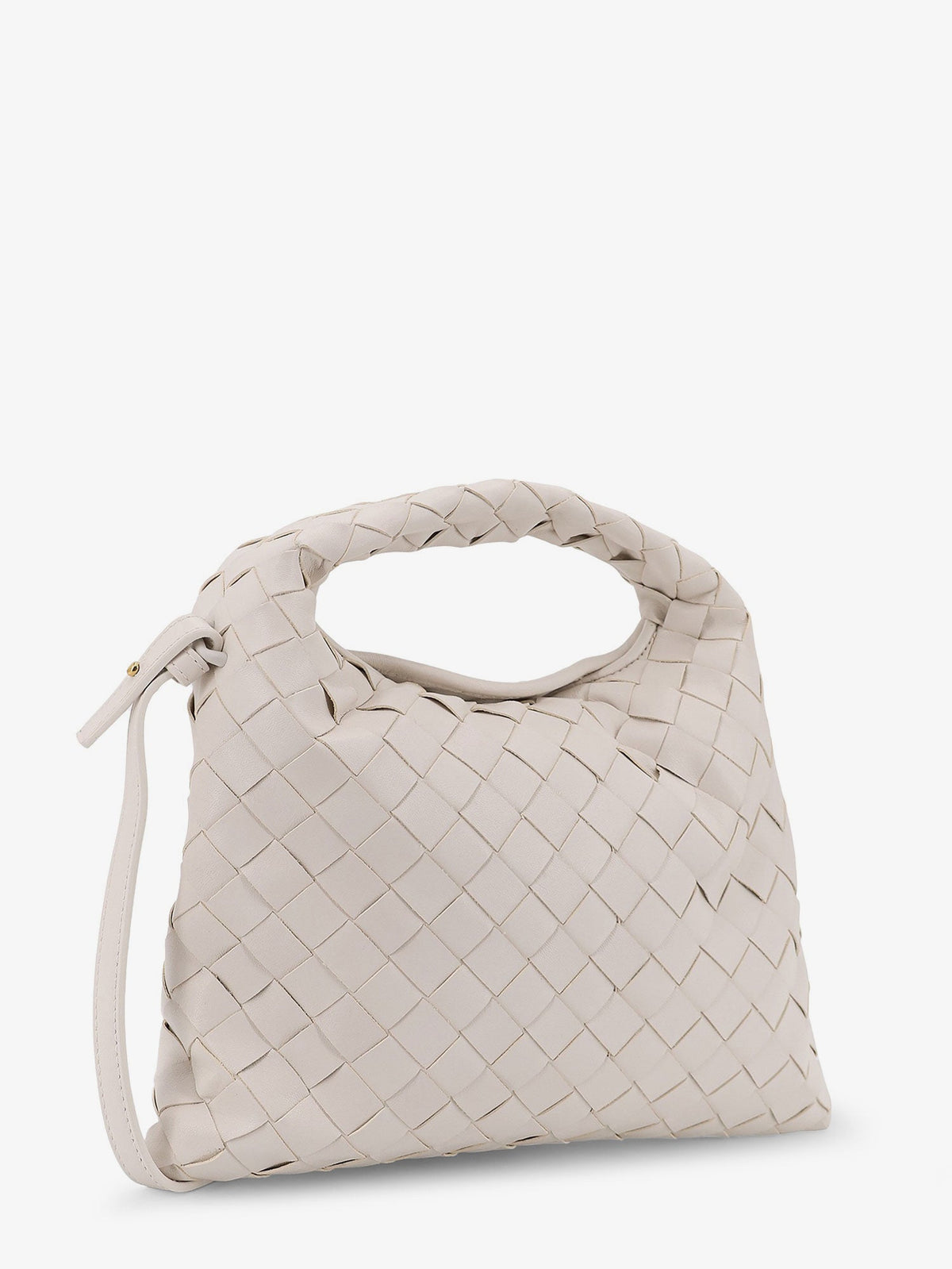 Bottega Veneta Mini Hop leather crossbody bag with Intrecciato pattern - White