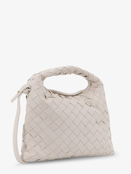 Bottega Veneta Mini Hop leather crossbody bag with Intrecciato pattern - White