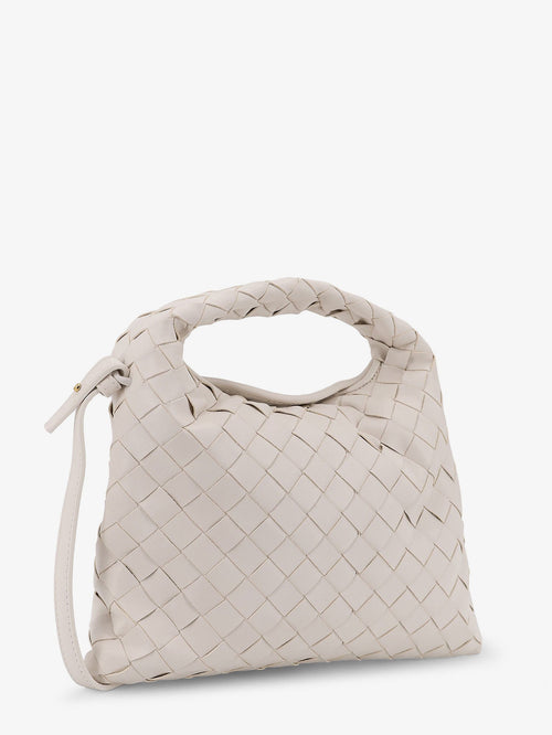 Bottega Veneta Mini Hop leather crossbody bag with Intrecciato pattern - White