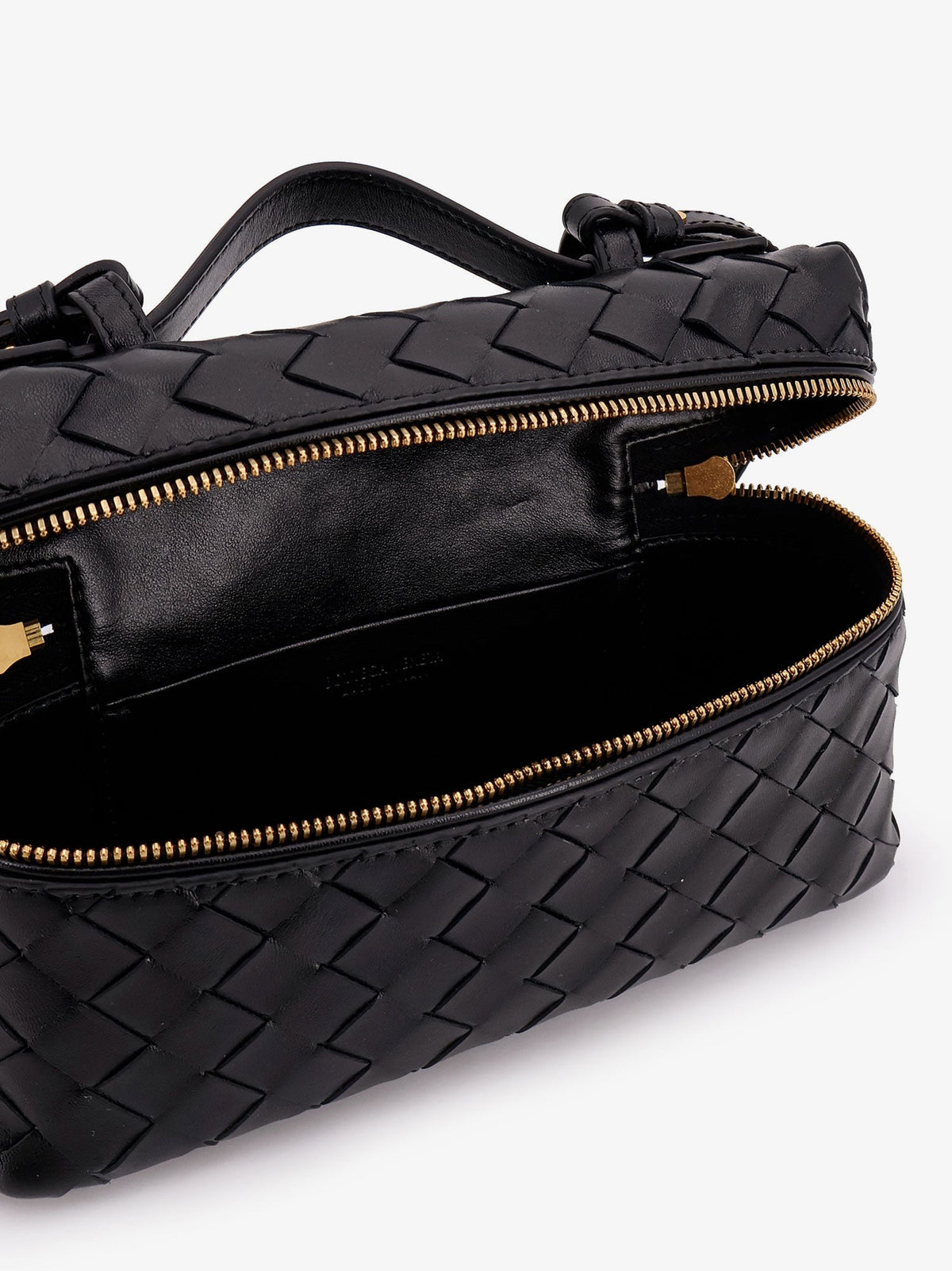 Bottega Veneta Bang Bang Intrecciato leather vanity case - Black-Gold