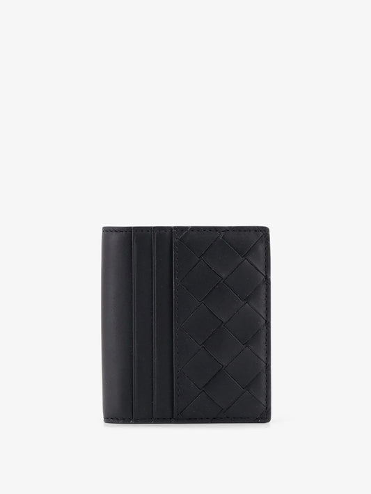 Bottega Veneta Leather Card Holder With Intrecciato Motif