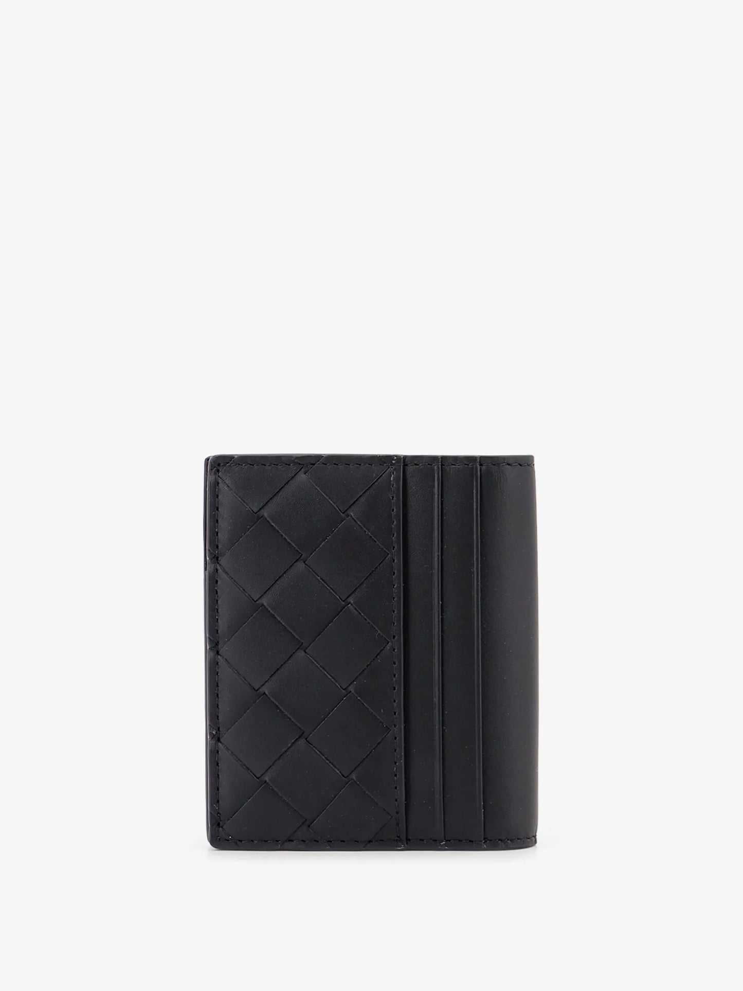 Bottega Veneta Leather Card Holder With Intrecciato Motif