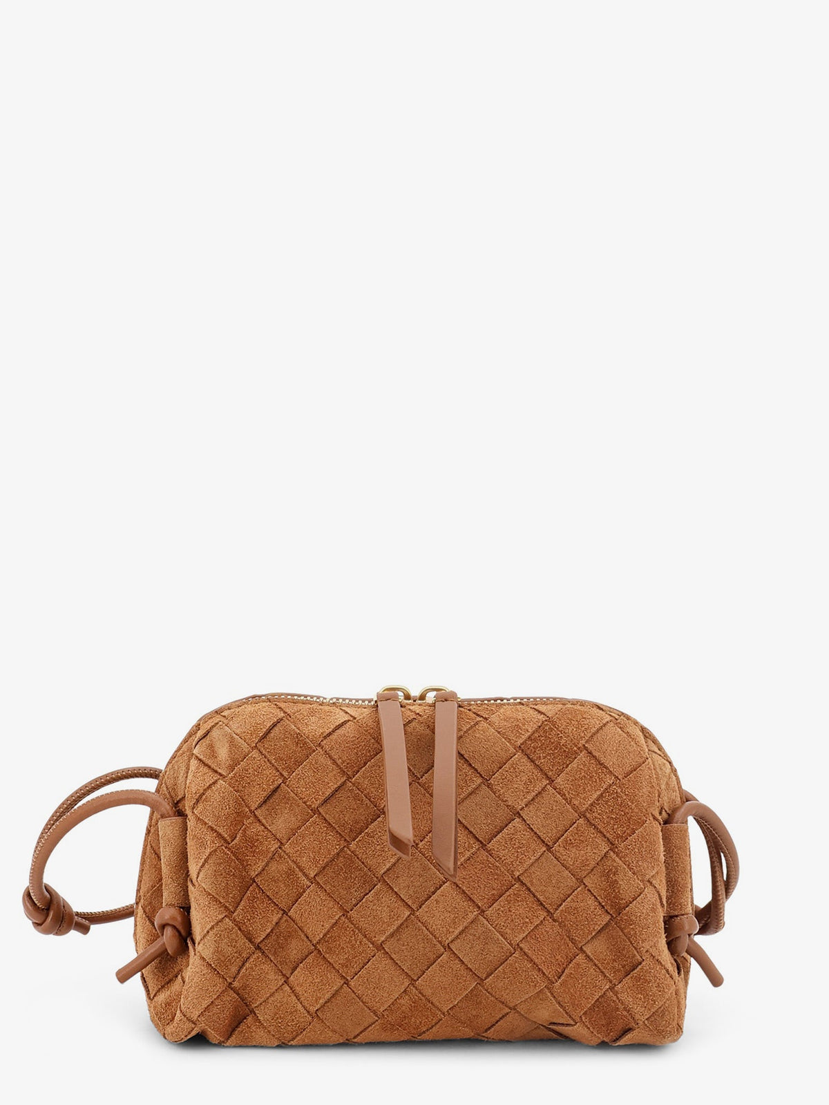 Bottega Veneta Pochette Concert suede crossbody bag - Amber-Gold