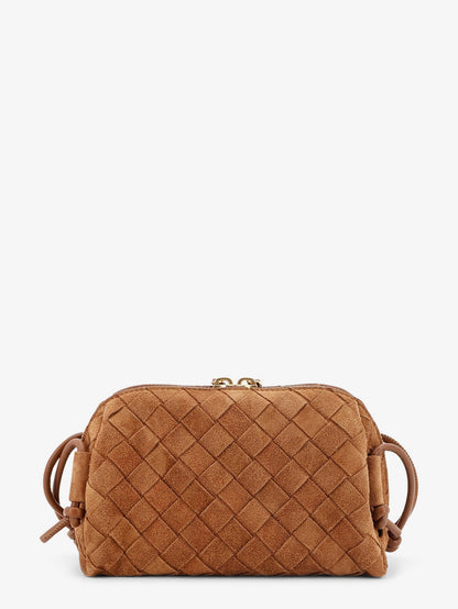 Bottega Veneta Pochette Concert suede crossbody bag - Amber-Gold