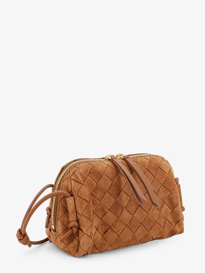 Bottega Veneta Pochette Concert suede crossbody bag - Amber-Gold