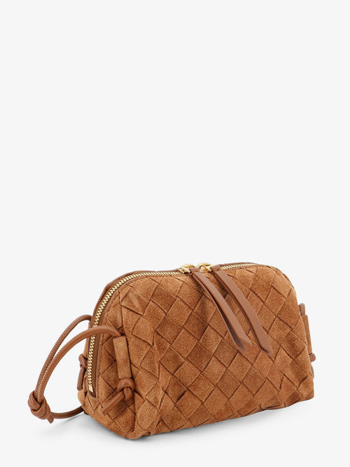 Bottega Veneta Pochette Concert suede crossbody bag - Amber-Gold