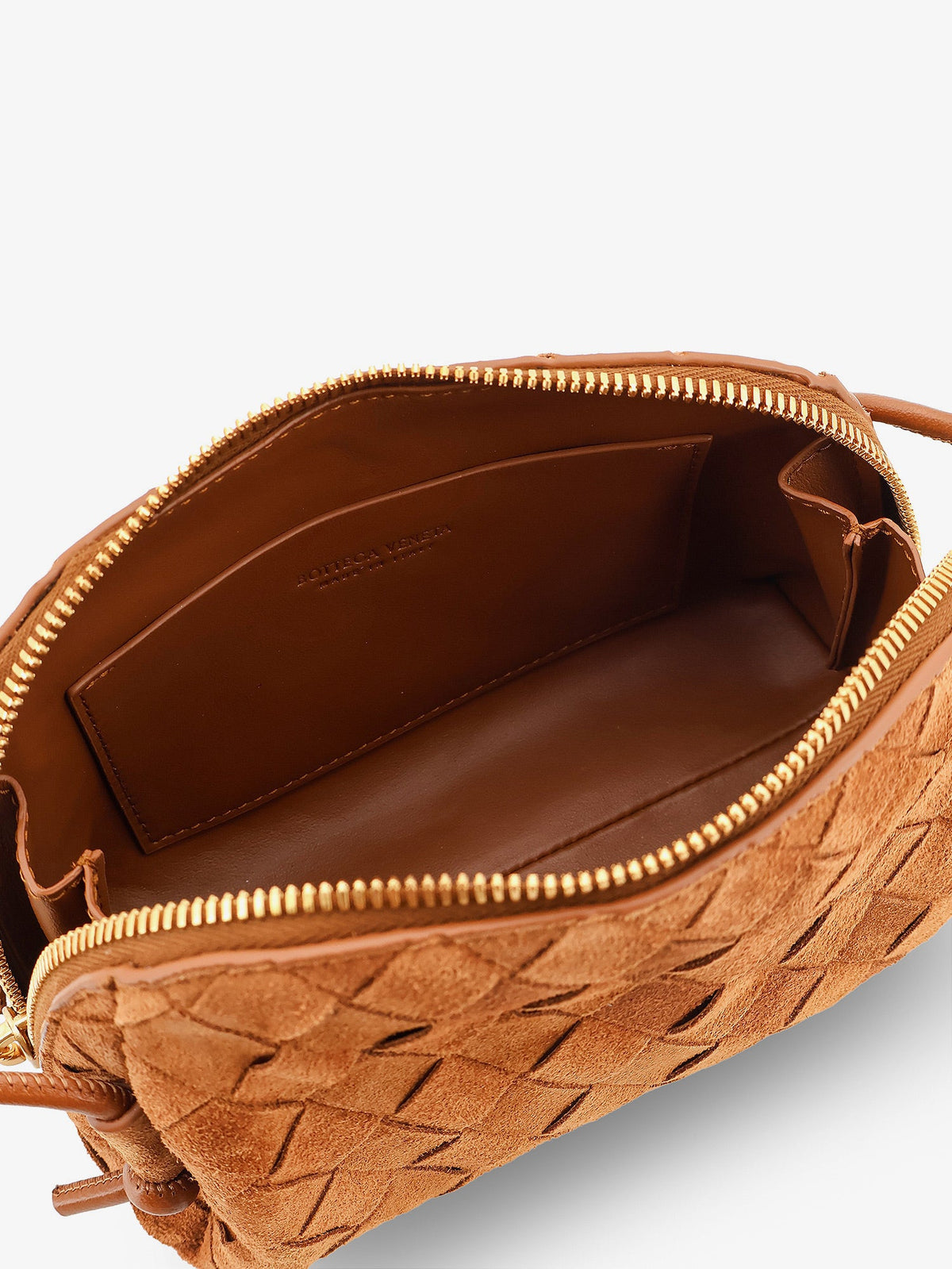 Bottega Veneta Pochette Concert suede crossbody bag - Amber-Gold