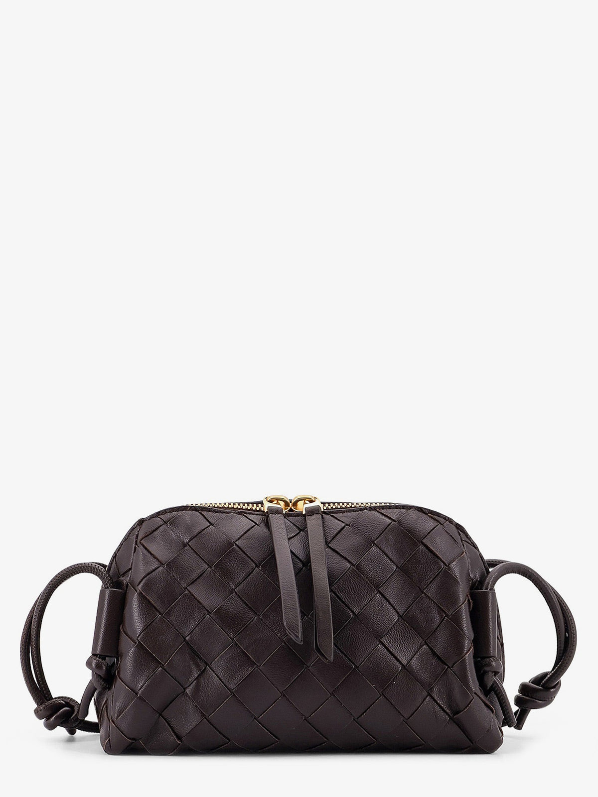 Bottega Veneta Leather clutch with Intrecciato Concert motif - Fondant-Gold
