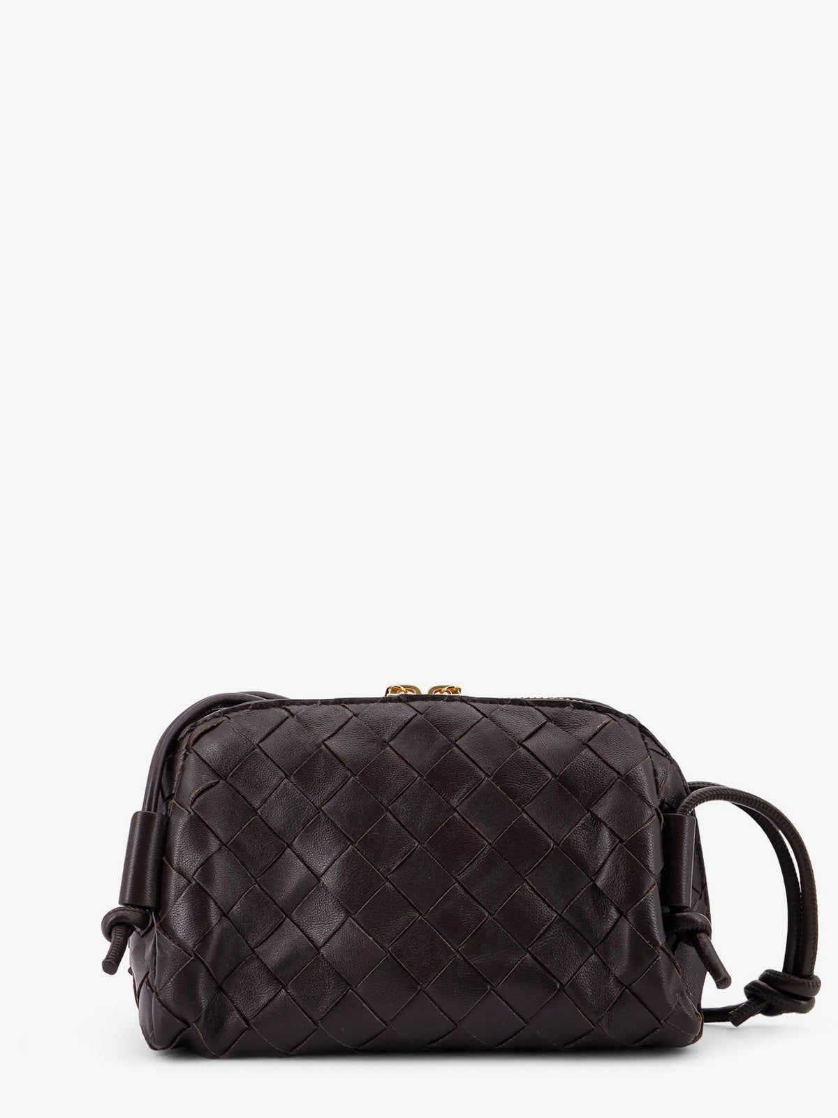 Bottega Veneta Leather clutch with Intrecciato Concert motif - Fondant-Gold