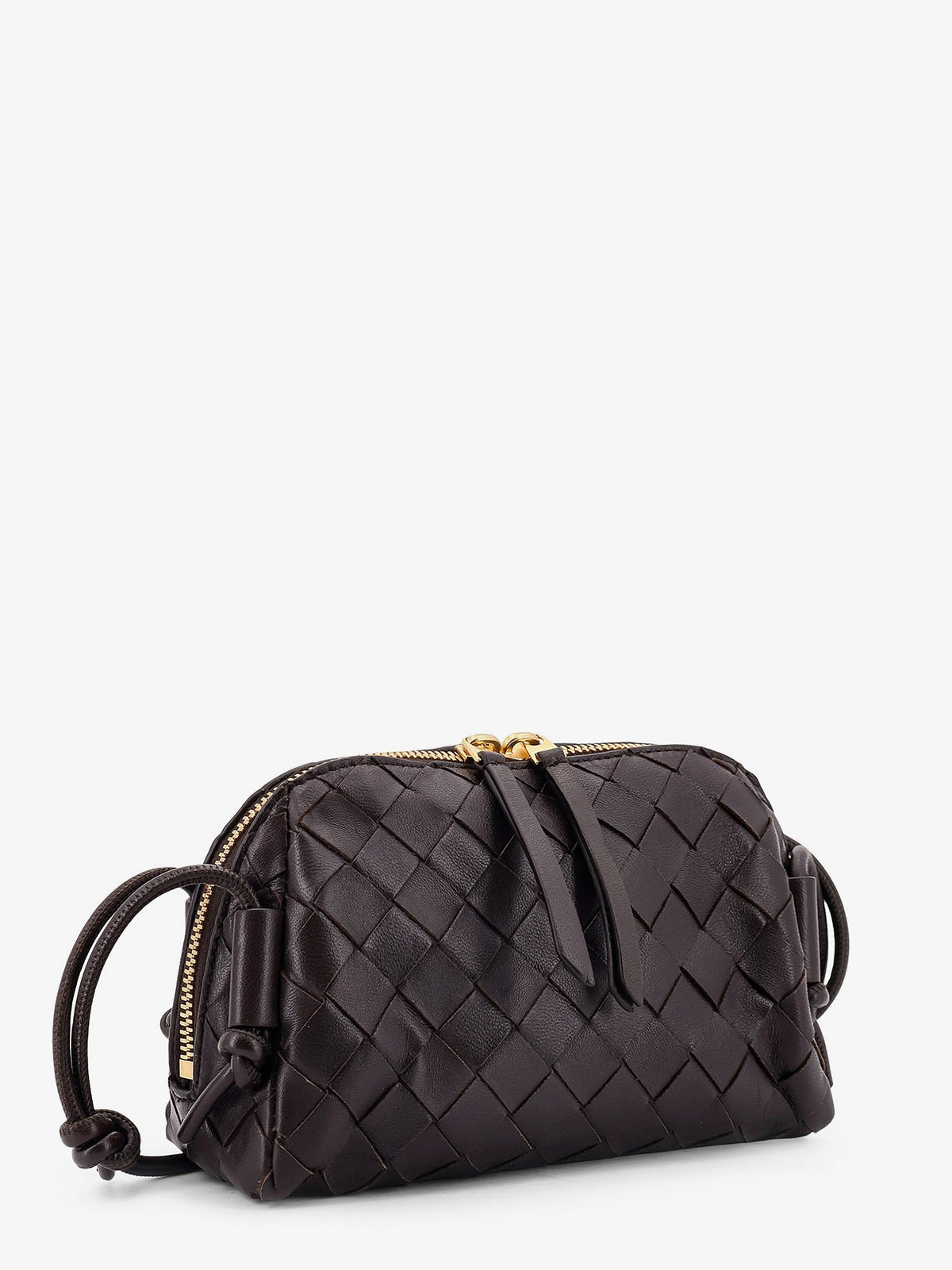 Bottega Veneta Leather clutch with Intrecciato Concert motif - Fondant-Gold