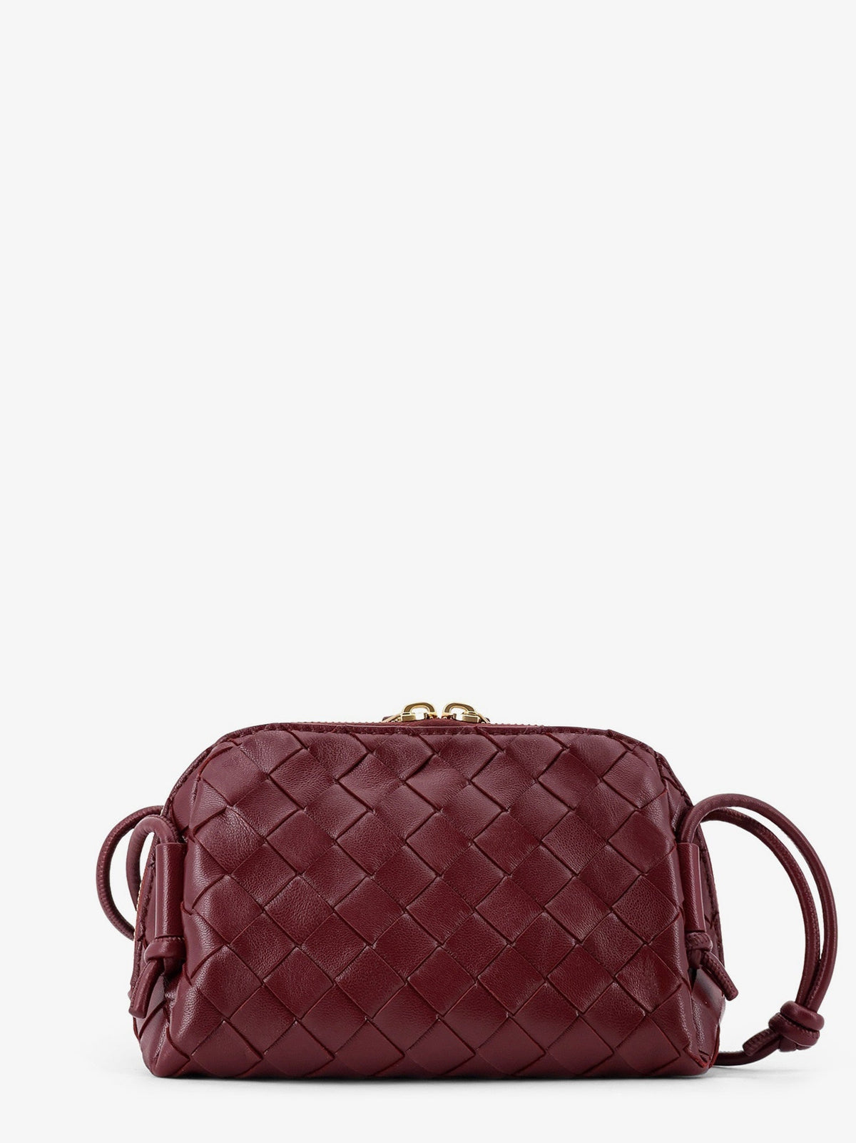 Bottega Veneta Concert Pouch leather shoulder bag with Intrecciato motif - Barolo-Gold
