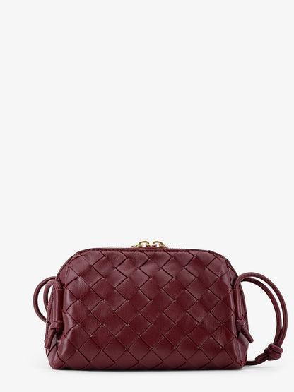 Bottega Veneta Concert Pouch leather shoulder bag with Intrecciato motif - Barolo-Gold