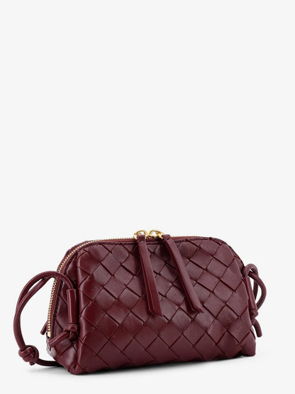 Bottega Veneta Concert Pouch leather shoulder bag with Intrecciato motif - Barolo-Gold
