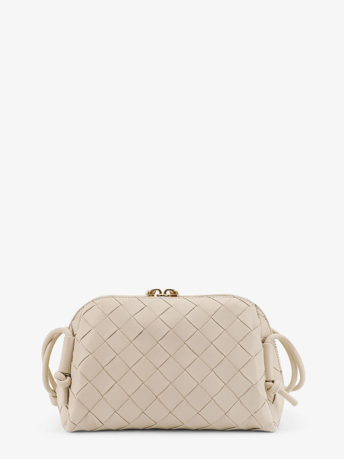 Bottega Veneta Concert Pouch leather crossbody bag with Intrecciato motif - Sea Salt-Gold