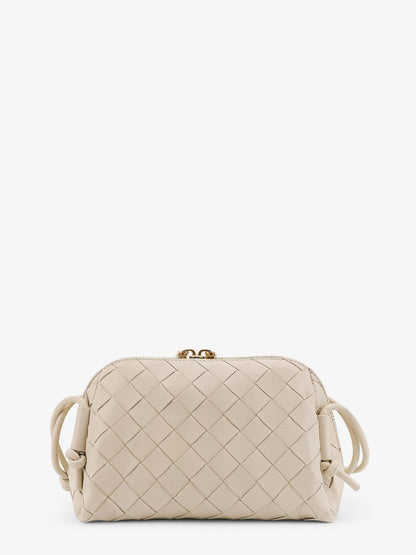 Bottega Veneta Concert Pouch leather crossbody bag with Intrecciato motif - Sea Salt-Gold
