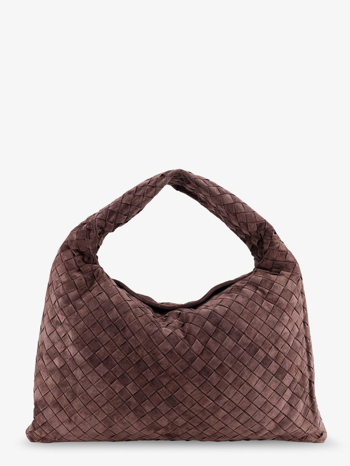 Bottega Veneta Hop leather shoulder bag with Intrecciato effect - Fondan M Brass