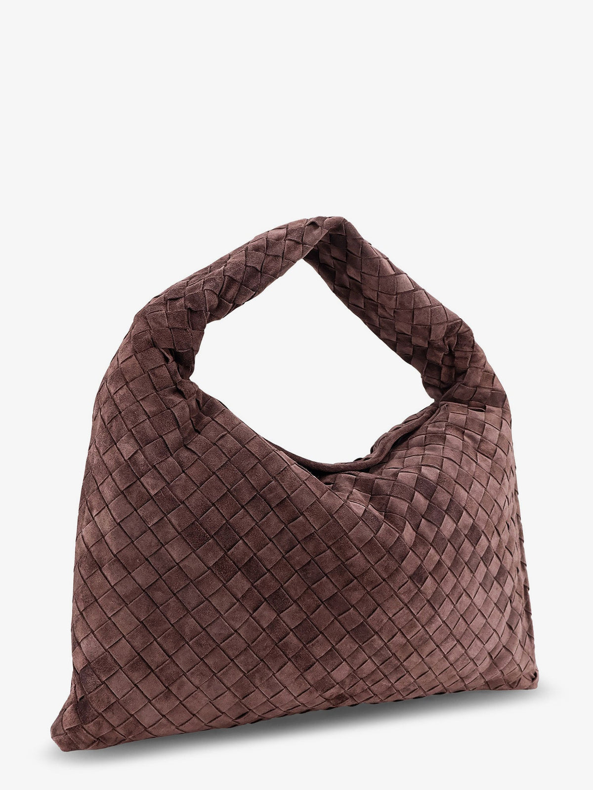 Bottega Veneta Hop leather shoulder bag with Intrecciato effect - Fondan M Brass